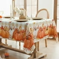 thumbnail image 2 of Fall Tablecloth Rectangle 60x120 Inch, Thanksgiving Autumn Harvest Pumpkin Buffalo Plaid Decoration Table Cloth, Stain Resistant Table Cover for Party/Dining/Holiday, Orange Checkered, 2 of 6