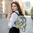 thumbnail image 6 of FORMRS Mini Backpack Purse for Women Travel Daypack Casual Shoulder Bag, Lemon Checkered, 6 of 7