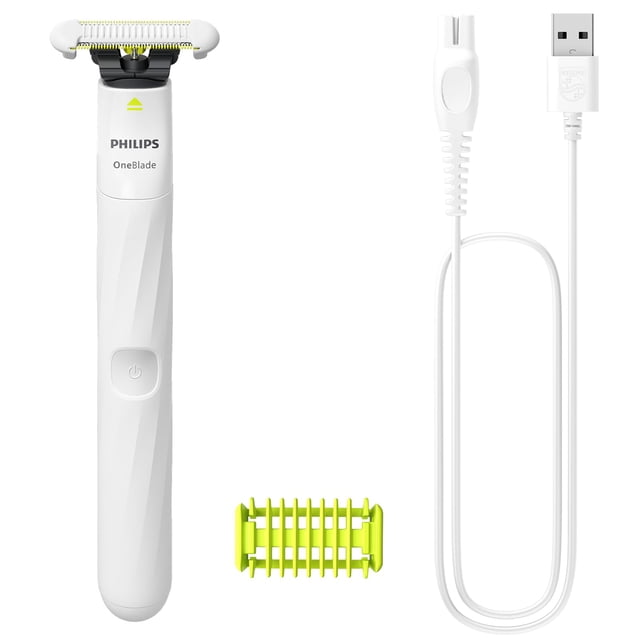 Philips OneBlade Intimate, disenada para el cuidado del vello pubico, recorta y afeita con proteccion adicional para la piel, modelo QP1924/20