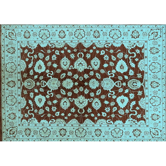 Ahgly Company Indoor Rectangle Oriental Light Blue Traditional Area Rugs, 2' x 5'