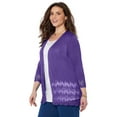 thumbnail image 3 of Catherines Women's Plus Size Pointelle Chevron Cardigan, 3 of 3