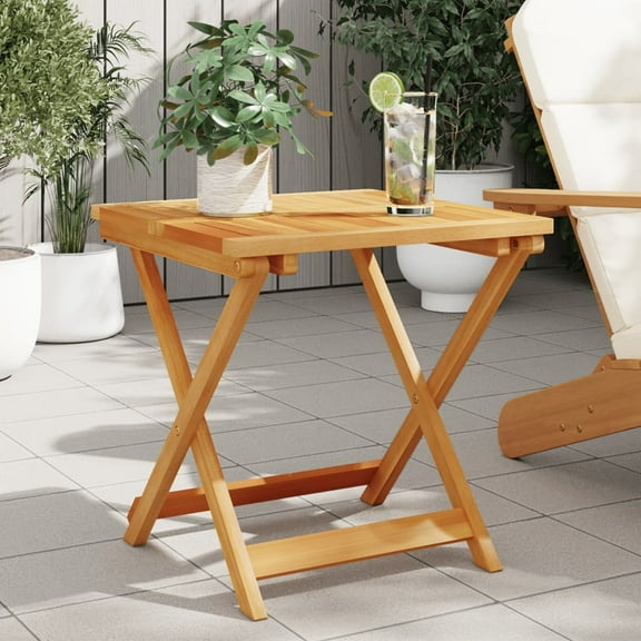 vidaXL Garden Table Brown Solid Acacia wood Small Foldable