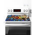 thumbnail image 2 of Stove Top Covers for Electric Stove, Blue Red Yellow Kitchen Glass Ceramic Electric Cooktop Covers 28.5''x20.5'', Modern Colored Rainbow Stained Glass HeatResistant Oven/Countertop Protector, 2 of 3