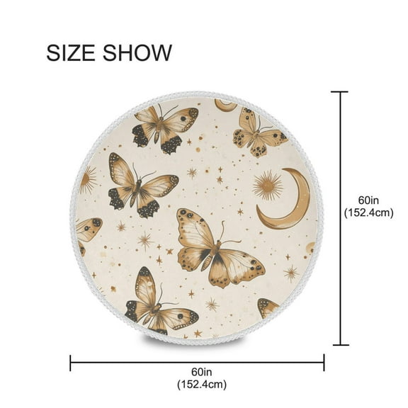 YAZAOO Round Tablecloth Butterfly Pattern Pattern Tableclothes