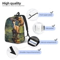 thumbnail image 5 of Daiia Peaceful Deer Lily Pond Vintage Canvas Backpack for Men and Women ,Hiking Backpack,Travel Laptop Bag for School,Large Capacity Backpack-Small, 5 of 7
