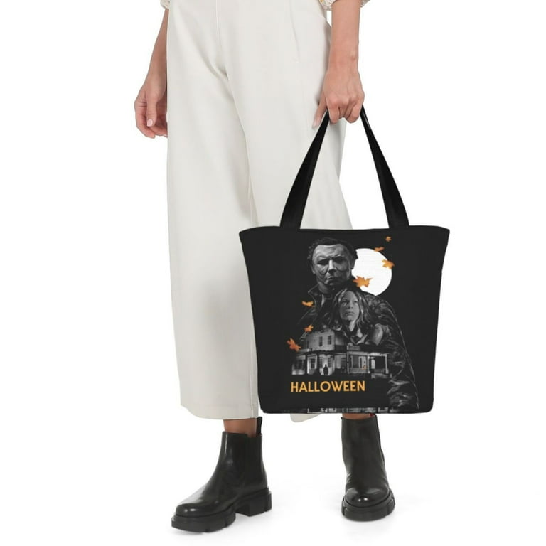 Aoivkut Halloween Michael Myers Women s Tote Bag Large Capacity Shoulder Handbag for Travel Beach Shopping Business Work School Size One size Black