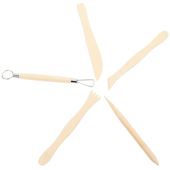 Hemoton 5-Piece Polymer Clay Sculpting Tool Set for Pottery, Ceramic, Wood Modeling, Ribbon Clay Carving and Embossing Supplies Kit