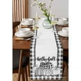 thumbnail image 2 of Thanksgiving Pumpkins Burlap Cotton Table Runner 13x72 Inches Long, Fall White Buffalo Plaid Farmhouse Farmhouse Table Runners, Outdoor Dining Tablecloths Decor for Baby Shower/Party/Wedding, 2 of 6