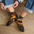 thumbnail image 3 of Fuzoiu Sunflower Floral Butterfly Print Adult Socks, Crew Moisture-wicking Socks, Unisex Cushion Crew Socks,Casual Sports Ankle Socks, 3 of 7