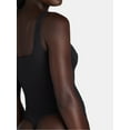 thumbnail image 5 of No Boundaries Women's Seamless Smoothing Rib Square Neck Bodysuit, Sizes XS-XXXL, 5 of 8