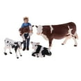thumbnail image 1 of Vacas de animales realistas de plástico, cerdos con accesorios de s, kit de juego para contar historias para niños Baoblaze Figura de acción de PVC Farm Farmer, 1 of 8