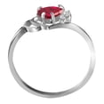 thumbnail image 2 of Galaxy Gold 14k Solid White Gold Angel's Heart - Heart Shaped 1.02 ct Ruby & Diamond Ring (7), 2 of 2