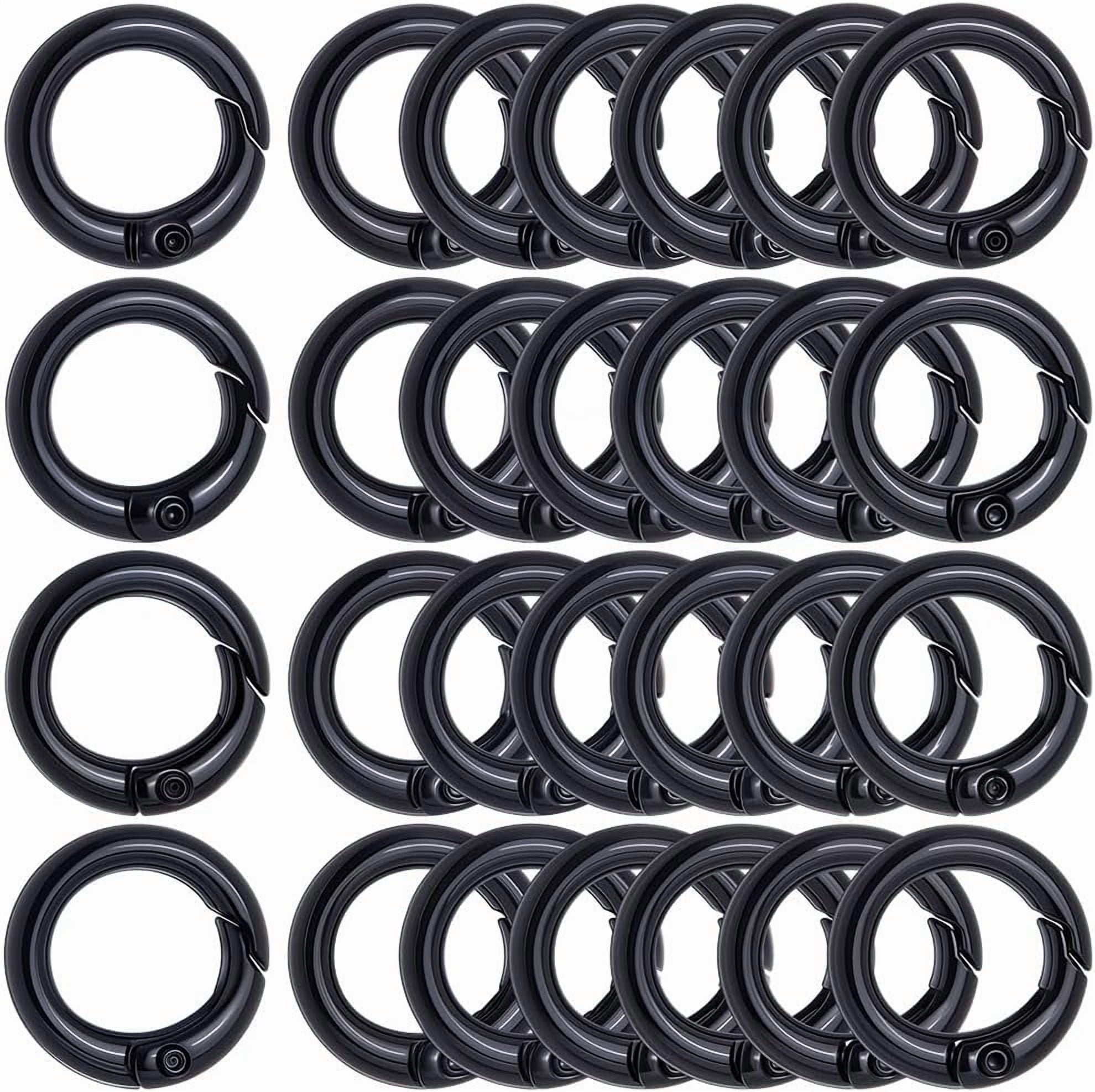 1 Box 30Pcs Silver Spring O Rings Round Carabiner Clip Circle Zinc