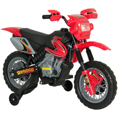 Best Choice Products Kids 6V Electric Ride On Motorcycle Dirt Bike w/ Training Wheels -