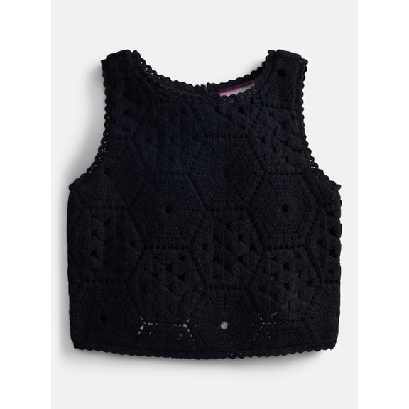 Weekend Academy Girls Crochet Sweater Tank, Sizes 4-18
