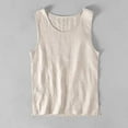 thumbnail image 2 of Fgnfyis Men's Tank Tops Summer Casual Breathable Loose Fit Retro Linen Undershirts Stylish Comfortable Vests for Everyday Wear Mens Tank Tops Beige XXXL, 2 of 3