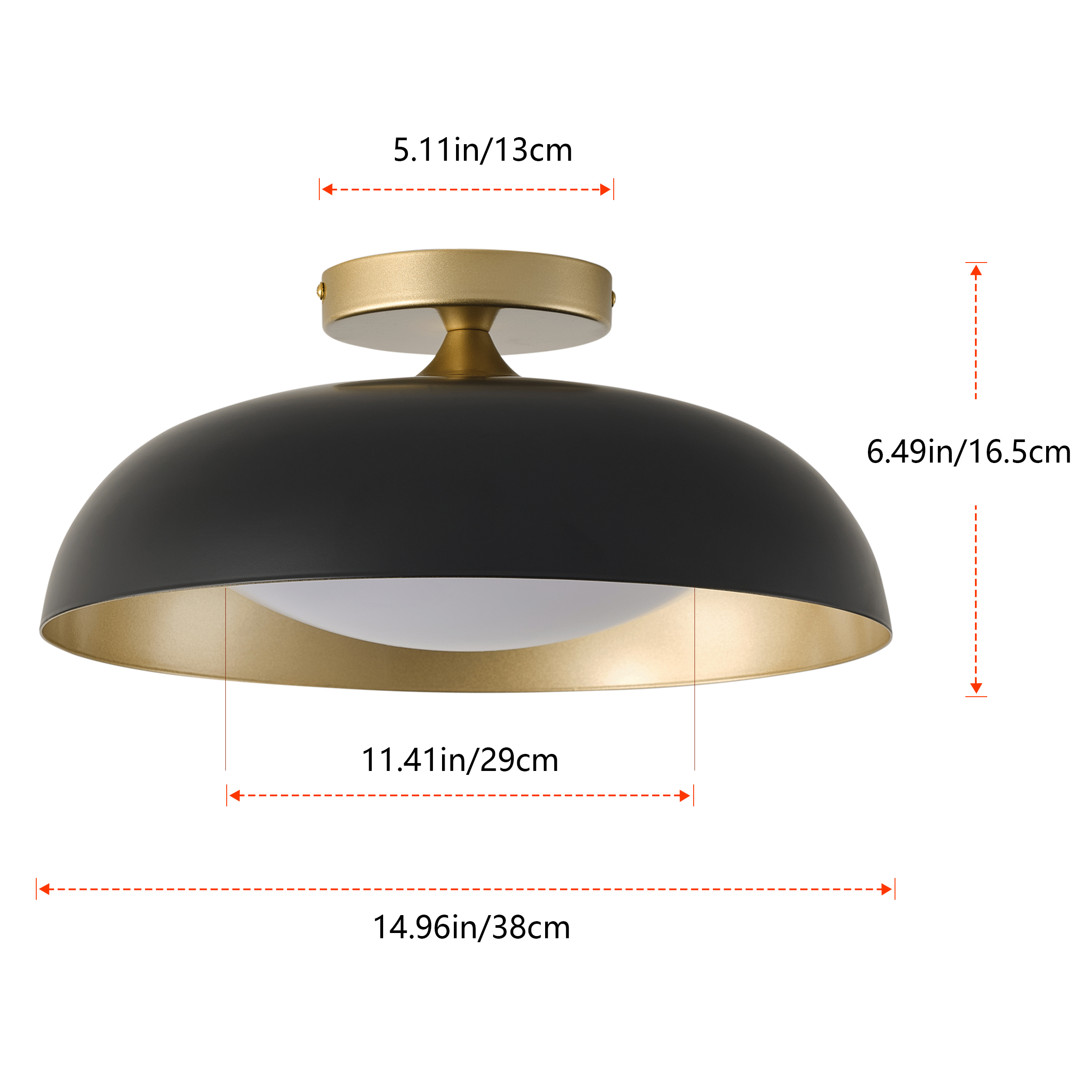 Modern Minimalist Close to Ceiling Lighting, Dome Shade Farmhouse LED Flush Mount Ceiling Light for Bedroom Kitchen Hallway