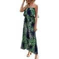 thumbnail image 4 of Vestidos de verano para mujer Vestido largo bohemio sin tirantes de porcelana azul y blanca, 4 of 6
