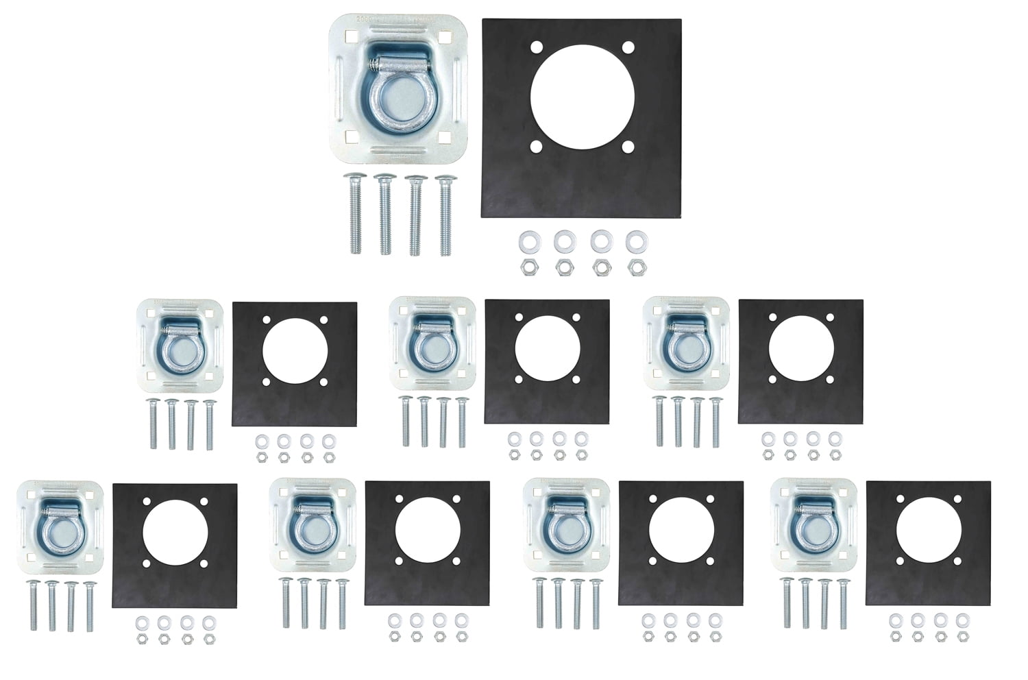 recessed trailer d ring tie down with backing plate