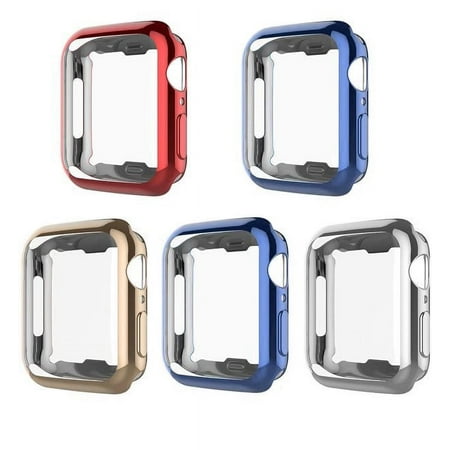 Case For Apple Watch Series 3 2 1 38mm All Around Protective Case Soft With Buit in TPU Screen Protector Ultra-Slim Bumper Scratch Resistant Case Cover [5-Pack]