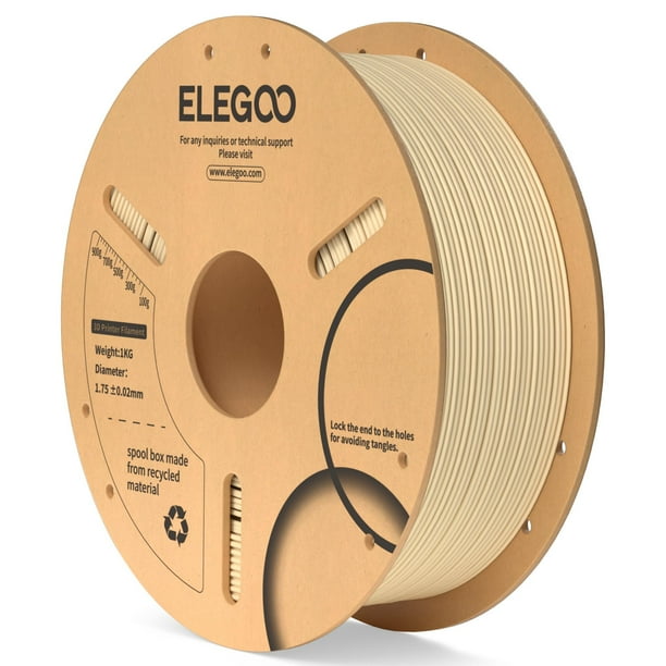 Filamento para impresora 3D ELEGOO PLA de 1,75 mm, color beige, 1 kg