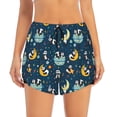 thumbnail image 2 of Rateoe Space Sleeping Panda Printed 2 in 1 Women's Workout Shorts for Athletic Gym Running Shorts with Phone Pockets-Medium, 2 of 7