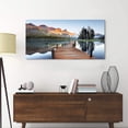 thumbnail image 2 of Lake Landscape Canvas Wall Art, Mountain Forest & Dock Nature Scene, Decor for Bedroom, Living Room, Office, 2 of 6
