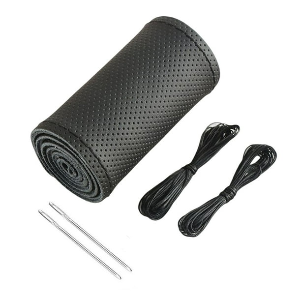 Sidaley Protector de cuero para volante de coche recubierto 4 estaciones elegante absorbente antideslizante envoltura de costura automotriz Protector de Automoción decorativa y accesorios Sidaley VI017174-00B