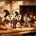 thumbnail image 2 of Vintage Wooden Ghost Decor Set of 3, Halloween Decoration Indoor Ghost Statue Rustic Tabletop Ornaments for Mantels, Shelves, Entryway Tables, 2 of 8