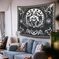 thumbnail image 4 of Tapiz de pared con esqueleto de calavera, tapiz de polilla de serpiente en blanco y negro, tapiz de mandala, tapiz de luna para colgar en la pared (polilla, L / 130x150cm) JM, 4 of 5