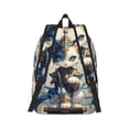 thumbnail image 3 of Daiia Exotic Blue Cat Vintage Canvas Backpack for Men and Women ,Hiking Backpack,Travel Laptop Bag for School,Large Capacity Backpack-Small, 3 of 8