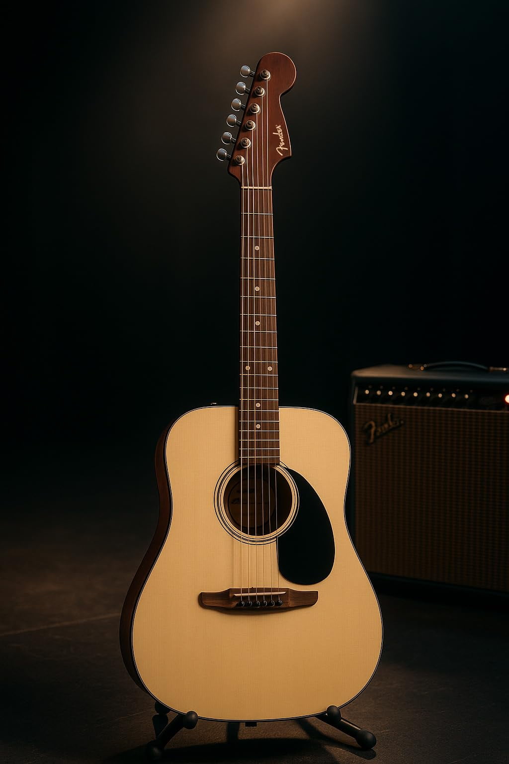 Fender California Standard Redondo Acoustic Guitar - Natural Bundle with Hard Case, Tuner, Strings, Strap, String Winder, Picks, and Austin Bazaar Instructional DVD