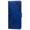 thumbnail image 2 of for Samsung Galaxy A22 5G 6.6 inch Case,Premium PU Leather Wallet Case Cat and Flowers Embossed with Wrist Strap Card Slots and Kickstand Flip Cover for Samsung Galaxy A22 5G,Darkblue, 2 of 13