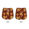 thumbnail image 6 of Uemuo Red Plaid Sunflower Pattern Women's Athletic Shorts High Waisted Running Shorts with Liner Pockets Gym Elastic Workout Shorts-Large, 6 of 9
