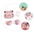 thumbnail image 1 of OULII 6pcs Dinning Set Food Separation Plate Bowl Spoon Kit For Tableware Cherry Blossom For Independent Feeding, 1 of 8