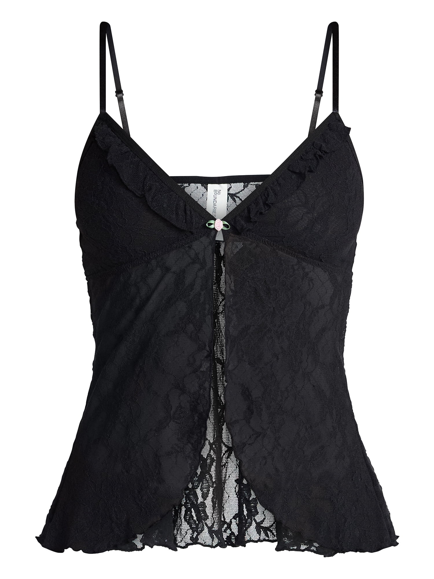 No Boundaries Lace Flyaway Cami Top, Women's XS-XXXL