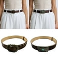 thumbnail image 2 of Retro Edgy Buckles Belt Adjustable Brown PU Leather Strap Embossed Belt Fashion Accessory For Women Men, 2 of 11