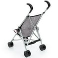 thumbnail image 2 of Bayer Design Grey Doll Umbrella Stroller - Dolls up to 18",  W/ Seat Belt & Double Wheels, Pretend Play, Kids 3+, 2 of 6