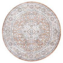 SAFAVIEH Jasmine Vasiliki Floral Area Rug, Gold/Grey, 5'3" x 5'3" Round