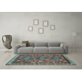 thumbnail image 3 of Ahgly Company Indoor Rectangle Persian Light Blue Traditional Area Rugs, 5' x 7', 3 of 4