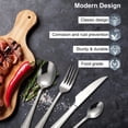 thumbnail image 7 of 24-Piece Silverware Set, Stainless Steel Flatware Set Service for 6, Tableware Cutlery Set for Home Restaurant Party, Dinner Forks/Spoons/Knives, Square Edge & Mirror Polished, Dishwasher Safe, 7 of 7