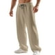thumbnail image 2 of Pantalones largos de moda para hombre, casuales, de color sólido, con bolsillos y cremallera, cintura elástica, de poliéster., 2 of 9