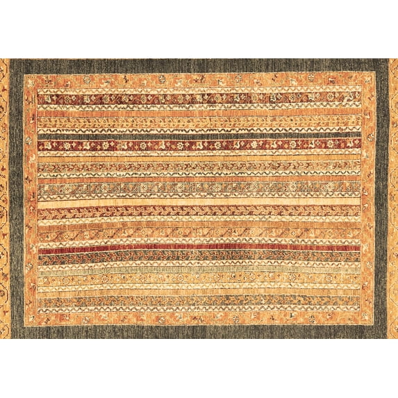Ahgly Company Indoor Rectangle Abstract Brown Modern Area Rugs, 3' x 5'