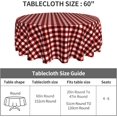 thumbnail image 2 of Round Tablecloth 60 Inch, Watercolor Red Black Gingham Plaid Tablecloths Round Wipeable Washable Tabletop Covers Fabric Table Cover for Dining, Party, Buffet, Wedding, 2 of 8
