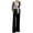 Black, variant on WREESH Womens Business Casual Jumpsuit Fashion Pockets Solid Color Splice Long Sleeve Jumpsuit Long Pants Black