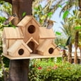 thumbnail image 5 of IMossad Wooden Hummingbird Birdhouse, Solid Wood Hanging Outdoor Bird Feeder, Cottage Style Garden Bird Nesting Box Decor 4o, 5 of 7