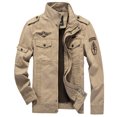 thumbnail image 1 of Men Cotton Cargo Jacket Casual Stand Collar Winter, 1 of 2