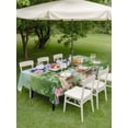 thumbnail image 3 of Outdoor Tablecloth with Umbrella Hole and Zipper, Spring Easter Rectangle Table Cloth 60x102 Inch Waterproof Tablecloth, Purple Floral Summer Botanical Ombre Picnic Table Cover for Patio Camping, 3 of 7