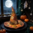 thumbnail image 4 of Kojanyu Halloween Flower Quilted Art Hat, Embroidered Polyester Witch Hat 16.9x11.8in for Costume and Holiday Decoration., 4 of 6