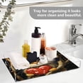 thumbnail image 5 of Acrylic Tray 15.7*11.8*1.9 Inch Transparent Tray Food Tray Tea Cup Tray Serving Trays Cosmetics Storage Kitchen Table Bathroom Sundry Storage Valentine's Day Love Cat, 5 of 7